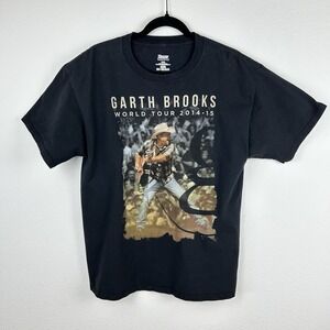 2014 Garth Brooks World Tour T Shirt‎ Mens Large Black Concert Music Country